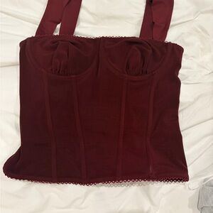 Edikted Burgundy Corset Top